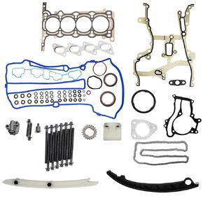 HSCV001 HS26540PT-1 Head Gasket Bolts Set & CPW12746 Timing Chain Kit Compatible with 2011-2016 Chevy Cruze Sonic for Buic Encorde Trax 1.4L Replace HS54898 HS31411 ES72474 TS0981,TCS46201,JV5088