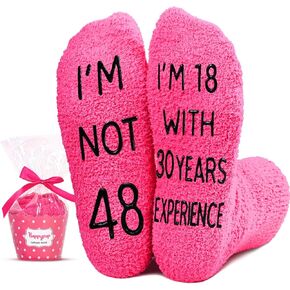 HAPPYPOP 48th Birthday Gifts Ideas for Women - Socks for 48 Year Olds, 48th Birthday Socks, Best Gifts for 48 Year Old Woman