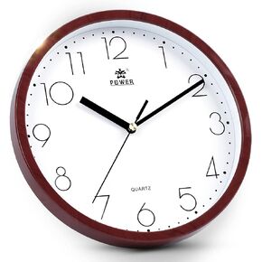 LAIGOO 10 Inch Modern Wall Clock Decorative Non-Ticking - Silent Quartz Movement Battery Operated Analog Clock Round for Bedroom, Home, School, Office(Gold) in Saudi Arabia