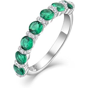 Eternity Ring for Women 925 Sterling Silver Birthstone Stackable Engagement Rings Cubic Zirconia Anniversary Stacking Wedding Band Size 5-10
