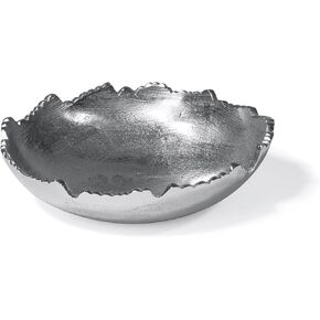 Red Co. 8.75" Gold Moon Decorative, Asymmetrical Torn, Hammered Metal Centerpiece Bowl with Sculpted Edges