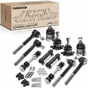 A-Premium Set of 12, Front Sway Bar Link, Upper Lower Ball Joint, Inner Outer Tie Rod End & Sleeve, Compatible with Chevrolet & GMC - 1988-2000 - Tahoe Yukon C1500 C1500 Suburban C2500