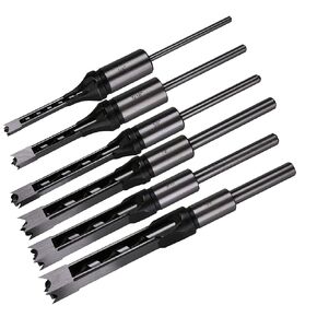 Square Hole Drill Bits for Wood,4pcs Woodworking Square Mortise Drill Bit, Mortise Chisel,1/4 Inch 5/16 Inch 3/8 Inch 1/2 Inch (All of Sizes) with Plastic Storage Case