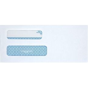 Quality Park 8-5/8 Double Window Envelopes, Redi-Seal, White Wove, 250 per Pack, (24531), Small