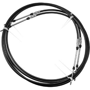 Motoforti Universal Marine Boat Throttle Shift Control Cable, 3M/10FT, Stainless Steel Rubber, Black, 2 Pc