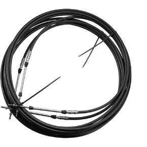 Motoforti Universal Marine Boat Throttle Shift Control Cable, 6M/20FT, Stainless Steel Rubber, Black, 2 Pc