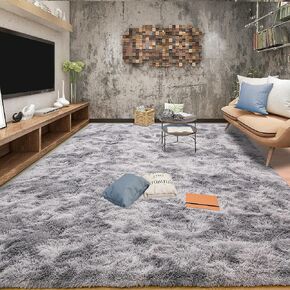 Tepook Super Soft Fluffy Rug for Bedroom, Modern Shaggy Rug Fuzzy Kids Rug for Living Room, Plush Indoor Nursery Home Decor Rug with Non-Slip Bottom, Black, 2 X 3 Feet
