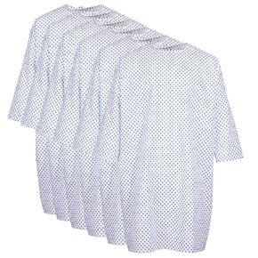Hospital Gown 6 Pack - Patient Gowns Fits Up to 2XL - Hospital Gowns for Women and Men - 45" Long & 62" Wide - Cotton Blend Medical Patient Gowns White