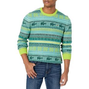 Lacoste Men's Crew Neck Jacquard Fair Isle Sweater