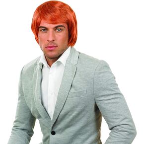 fun shack Mens 60s Wig, Male Ginger Wig, Orange Hair Wig Men, Orange Wig Short, Boy Band Wig, Orange Wig Men, Short Orange Cosplay Wig