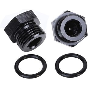 -16 AN Aluminum Male Plug with 16AN O Ring Black