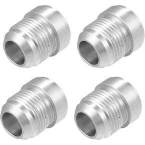 X AUTOHAUX Car Auto 20AN Male Weld on Fitting Bung Hose Adapter Fuel Oil Aluminum Alloy Silver Tone Pack of 4