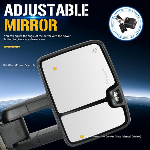 Towing Tow Mirrors Fit for 1999-2002 Chevrolet Silverado GMC Sierra 1500 2500 2001 2002 Silverado Sierra 1500 2500 HD 3500 with Power Heated Turn Signal Light in Saudi Arabia