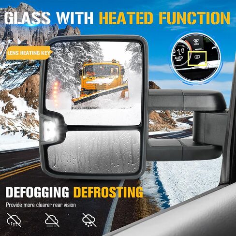 Towing Tow Mirrors Fit for 1999-2002 Chevrolet Silverado GMC Sierra 1500 2500 2001 2002 Silverado Sierra 1500 2500 HD 3500 with Power Heated Turn Signal Light in Saudi Arabia