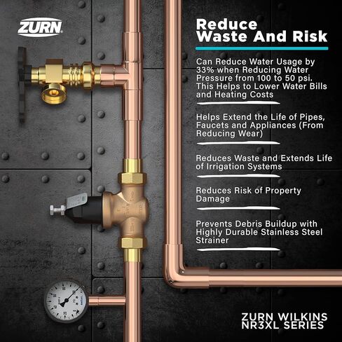 Zurn Wilkins 34-NR3XLDUPEX 3/4" NR3XL Pressure Reducing Valve with Double Union PEX Crimp Tailpiece Connection in Saudi Arabia