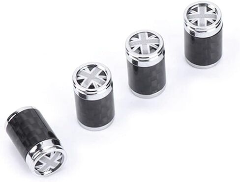 Real Carbon Fiber Metal Wheel Valve Cap Auto Tyre Dust Stems Cover Screw for Mini Cooper R50 R52 R53 R55 R56 R57 R58 R59 R60 R61 F54 F55 F56 F57 F60 All Series (Check) in Kuwait