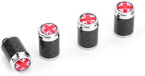 Real Carbon Fiber Metal Wheel Valve Cap Auto Tyre Dust Stems Cover Screw for Mini Cooper R50 R52 R53 R55 R56 R57 R58 R59 R60 R61 F54 F55 F56 F57 F60 All Series (Check) in Kuwait