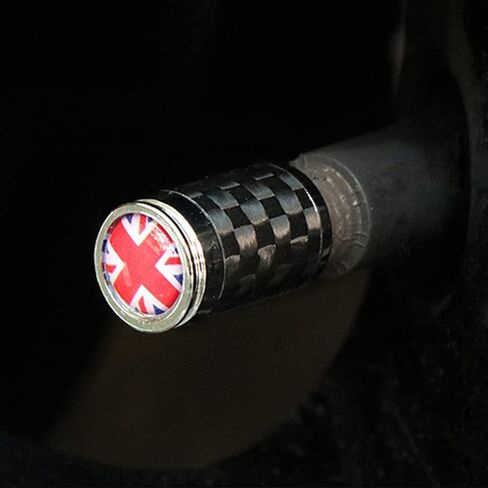 Real Carbon Fiber Metal Wheel Valve Cap Auto Tyre Dust Stems Cover Screw for Mini Cooper R50 R52 R53 R55 R56 R57 R58 R59 R60 R61 F54 F55 F56 F57 F60 All Series (Check) in Kuwait