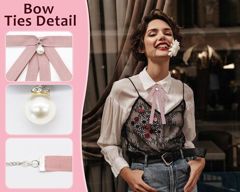 Bow Ties for Women Girls,Womens Black Tie, Adjustable String Ribbon Tie for Shirt Uniform Costume in Saudi Arabia