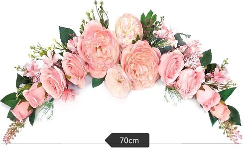 Wedding Arch Flowers, Artificial Floral Swags, 27" Decorative Swag, Artificial Flower Swag for Door Wedding Party Wall Home Decor (Champagne) in Saudi Arabia