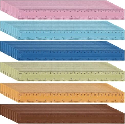 180 Pcs 12 Inch Clear Plastic Rulers Bulk for Classroom Kids Color Rulers Bulk Measurement Ruler with Centimeters Millimeter and Inches Back to School Supplies for School Home Office in Saudi Arabia