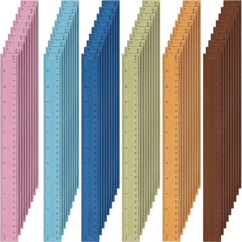 180 Pcs 12 Inch Clear Plastic Rulers Bulk for Classroom Kids Color Rulers Bulk Measurement Ruler with Centimeters Millimeter and Inches Back to School Supplies for School Home Office in Saudi Arabia