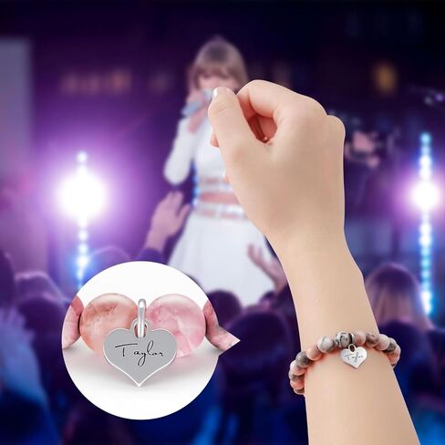 Taylor Birthday Gifts Bracelets, Taylor Merch, Taylor Bracelet and Birthday Card, Taylor Friendship Bracelets with Pink Gift Box, The Best Birthday Party Gifts for Women, Sisters, Wife, Bestie in Saudi Arabia