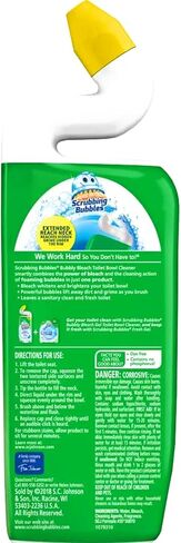 جل منظف المراحيض Scrubbing Bubbles Bubbly Bleach، دش مطري، زجاجة ضغط واحدة، 24 أونصة in Kuwait