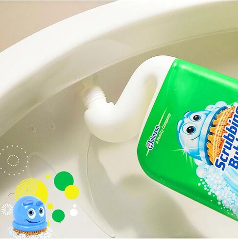جل منظف المراحيض Scrubbing Bubbles Bubbly Bleach، دش مطري، زجاجة ضغط واحدة، 24 أونصة in Kuwait