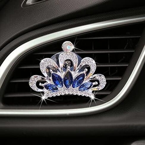 NTRR Crystal Crown Car Clip, Crown Diamond Car Air Conditioning Outlet Clip Rhinestone Car Interior Decoration Bling Car Accessories for Women in Saudi Arabia