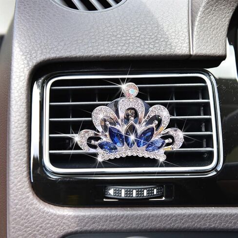 NTRR Crystal Crown Car Clip, Crown Diamond Car Air Conditioning Outlet Clip Rhinestone Car Interior Decoration Bling Car Accessories for Women in Saudi Arabia