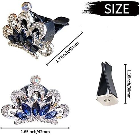 NTRR Crystal Crown Car Clip, Crown Diamond Car Air Conditioning Outlet Clip Rhinestone Car Interior Decoration Bling Car Accessories for Women in Saudi Arabia