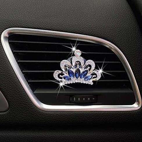 NTRR Crystal Crown Car Clip, Crown Diamond Car Air Conditioning Outlet Clip Rhinestone Car Interior Decoration Bling Car Accessories for Women in Saudi Arabia