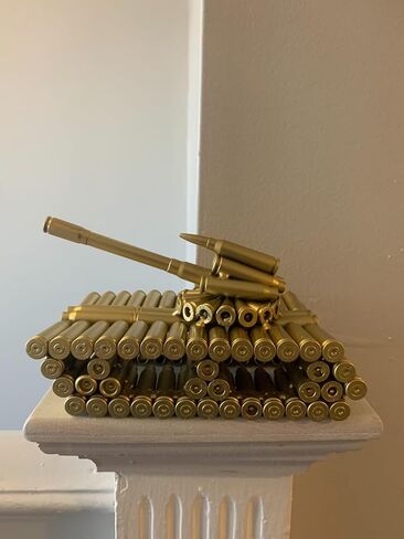 Bullet Shell Casing Shaped Army Tank Metal Sculpture,Great Decorative Artwork Model Gift for Home,Study Room Decorations (95 Tank) in Saudi Arabia