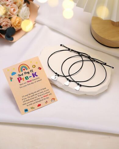 First Day of Kindergarten/Preschool Gift Back to School Bracelet Mommy and Me Matching Mother Daughter Bracelets Set for 3 in Saudi Arabia