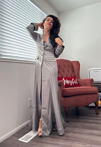 Womens Satin Maxi Coat in Saudi Arabia
