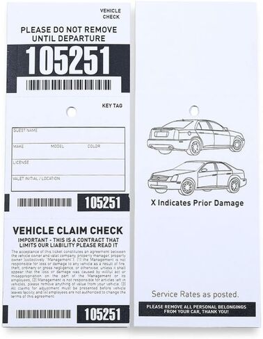 3 Part Valet Tickets with Barcode (Red) in Saudi Arabia