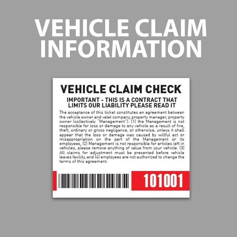 3 Part Valet Tickets with Barcode (Red) in Saudi Arabia