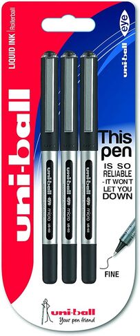 Uni-Ball 162552000 0.5 mm Nib UB-150 Eye Micro Rollerball Pen - Blue (Pack of 12) in Saudi Arabia