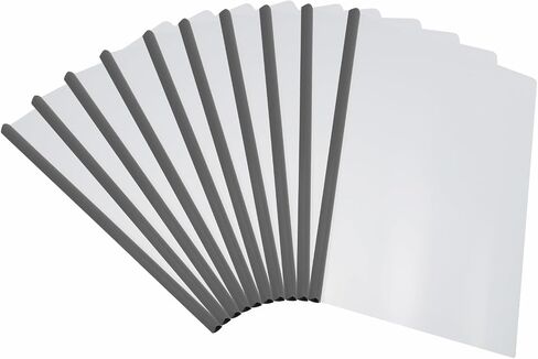 PATIKIL Clear Report Covers with Sliding Bar, 10 Pcs 10mm Slide-Grip Resume Covers 75 Sheets Capacity, A4 Presentation Folders for File, Resume, Black in Saudi Arabia