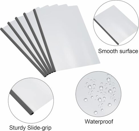 PATIKIL Clear Report Covers with Sliding Bar, 10 Pcs 10mm Slide-Grip Resume Covers 75 Sheets Capacity, A4 Presentation Folders for File, Resume, Black in Saudi Arabia