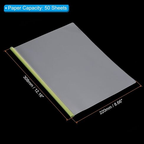 PATIKIL Clear Report Covers with Sliding Bar, 10 Pcs 8 mm Slide-Grip Resume Cover 50 Sheets Capacity, A4 Presentation Folders for File, Resume, Rose in Saudi Arabia