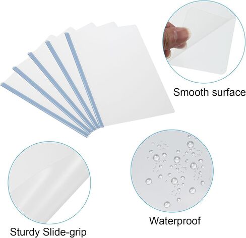 PATIKIL Clear Report Covers with Sliding Bar, 10 Pcs 8 mm Slide-Grip Resume Cover 50 Sheets Capacity, A4 Presentation Folders for File, Resume, Rose in Saudi Arabia