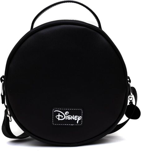 Disney Bag, Crossbody, Round, Mummy Mickey Mouse Glow in the Dark Smiling Applique, Black, Vegan Leather in Saudi Arabia