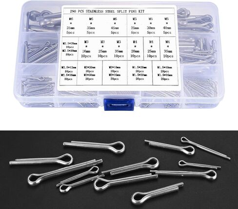 Cotter Pins Assortment Kit, Split Cotter Pins, Hair Pin R Clips, Heavy Duty R Clips Retaining Pins, Stainless Steel Locking Cotter Hitch Pins for Trucks Tow Bar Tractors Mower Carts (100pcs r Clips) in Saudi Arabia