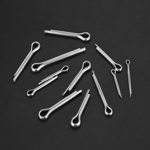 Cotter Pins Assortment Kit, Split Cotter Pins, Hair Pin R Clips, Heavy Duty R Clips Retaining Pins, Stainless Steel Locking Cotter Hitch Pins for Trucks Tow Bar Tractors Mower Carts (100pcs r Clips) in Saudi Arabia