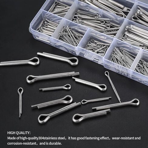 Cotter Pins Assortment Kit, Split Cotter Pins, Hair Pin R Clips, Heavy Duty R Clips Retaining Pins, Stainless Steel Locking Cotter Hitch Pins for Trucks Tow Bar Tractors Mower Carts (100pcs r Clips) in Saudi Arabia