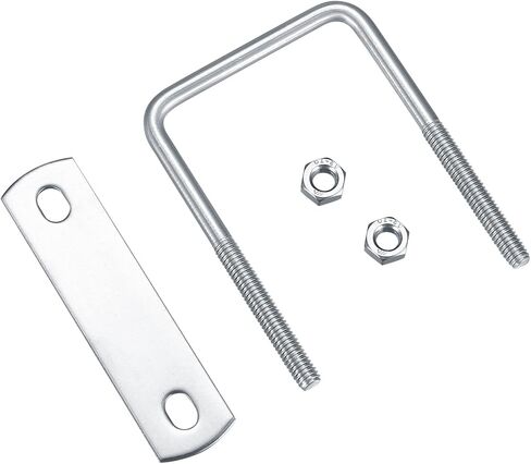 6 Pack Square U-Bolts, Stainless Steel U-Bolts with Frame Plates and Nuts, 2"/50mm Inner Width 3.15"/80mm Length, Square U Shaped Bolts for Automobiles Trailer, Ski Boat, Sailboat, Trailer in Saudi Arabia