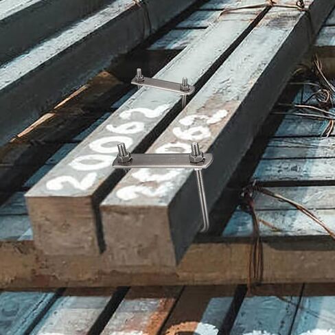 6 Pack Square U-Bolts, Stainless Steel U-Bolts with Frame Plates and Nuts, 2"/50mm Inner Width 3.15"/80mm Length, Square U Shaped Bolts for Automobiles Trailer, Ski Boat, Sailboat, Trailer in Saudi Arabia
