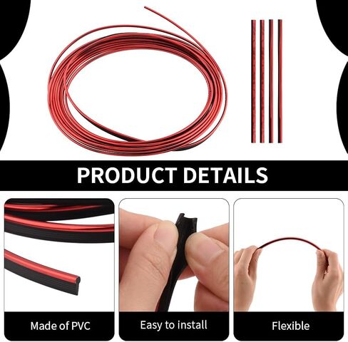 مجموعة إكسسوارات السيارة 27 قطعة، شريط تزيين السيارة، شرائط تزيين فتحة السيارة، شرائط الحشو، مع كاشطات تزيين كأس السيارة وإكسسوارات السيارة الداخلية (أحمر) in Kuwait